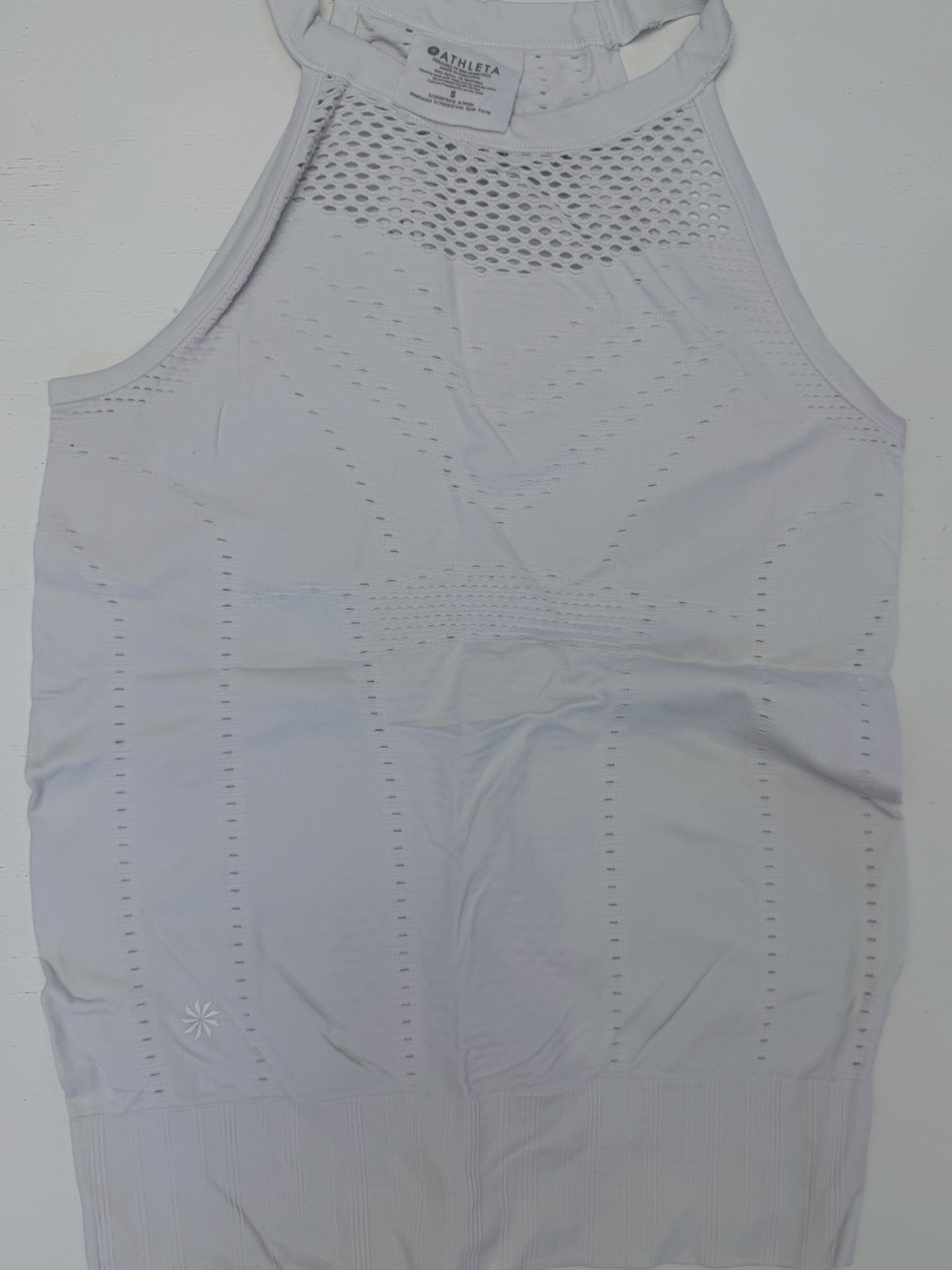 Athleta White Mesh Detail Racerback Tank